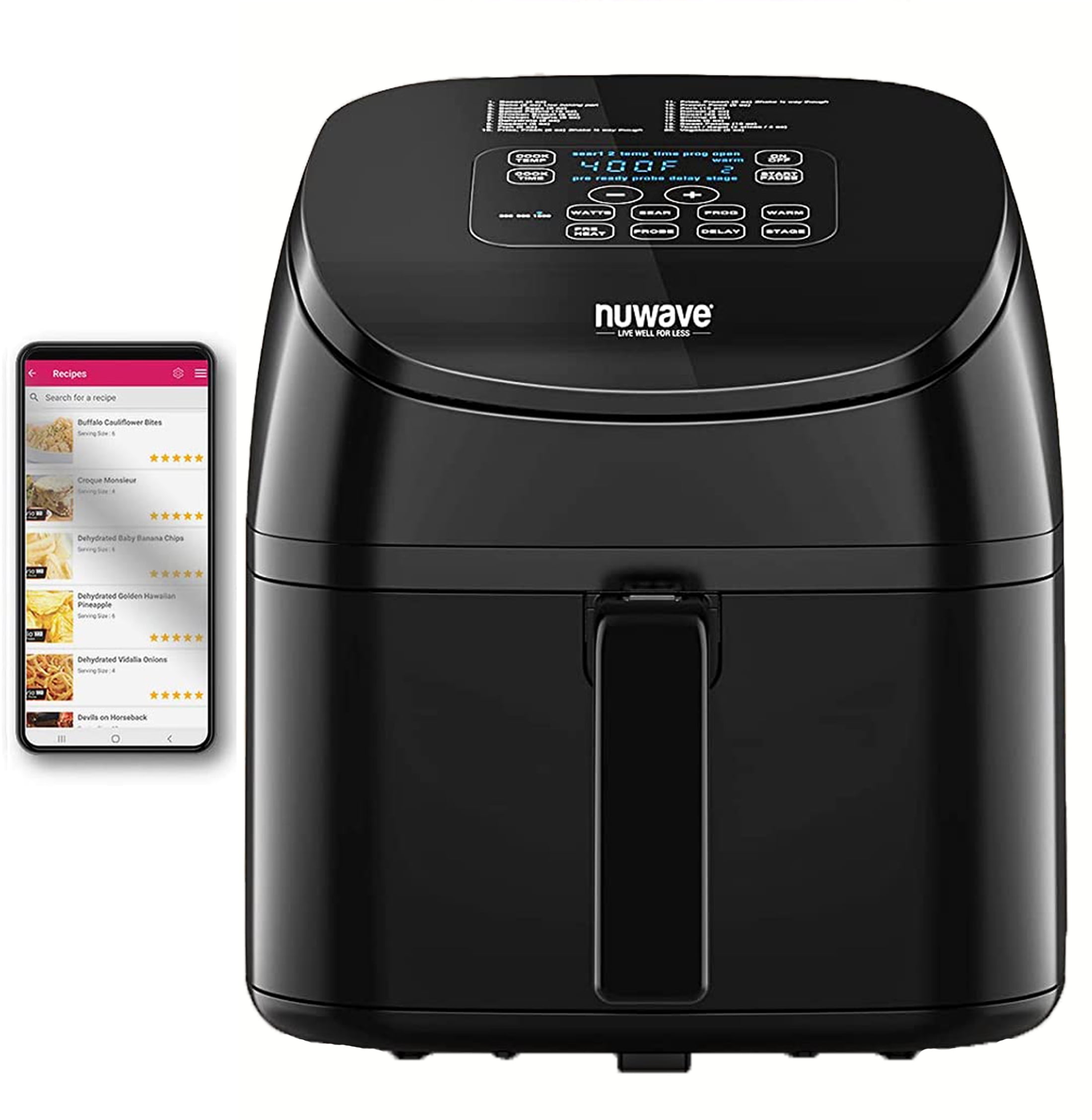 Nuwave Brio 4.5Quart Digital Air Fryer with Digital Controls, 1500 Watts, 4.5 QT