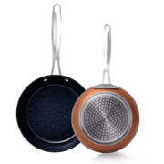 Nuwave Cookware Set - 2PC Rustic Copper Duralon Blue Ceramic Non-Stick Cookware Set