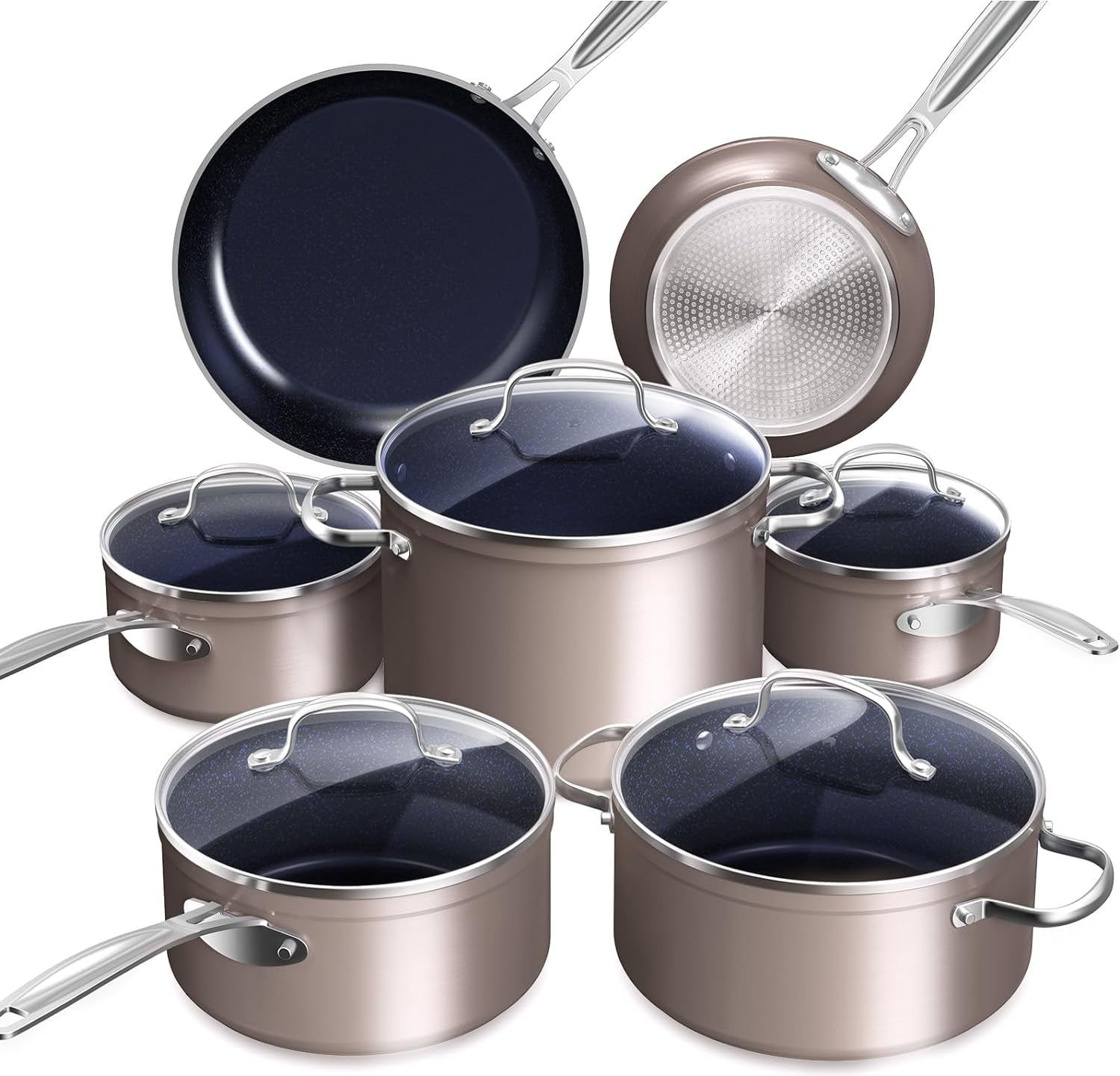 Nuwave Healthy Duralon Blue Ceramic Nonstick Coated Cookware Set