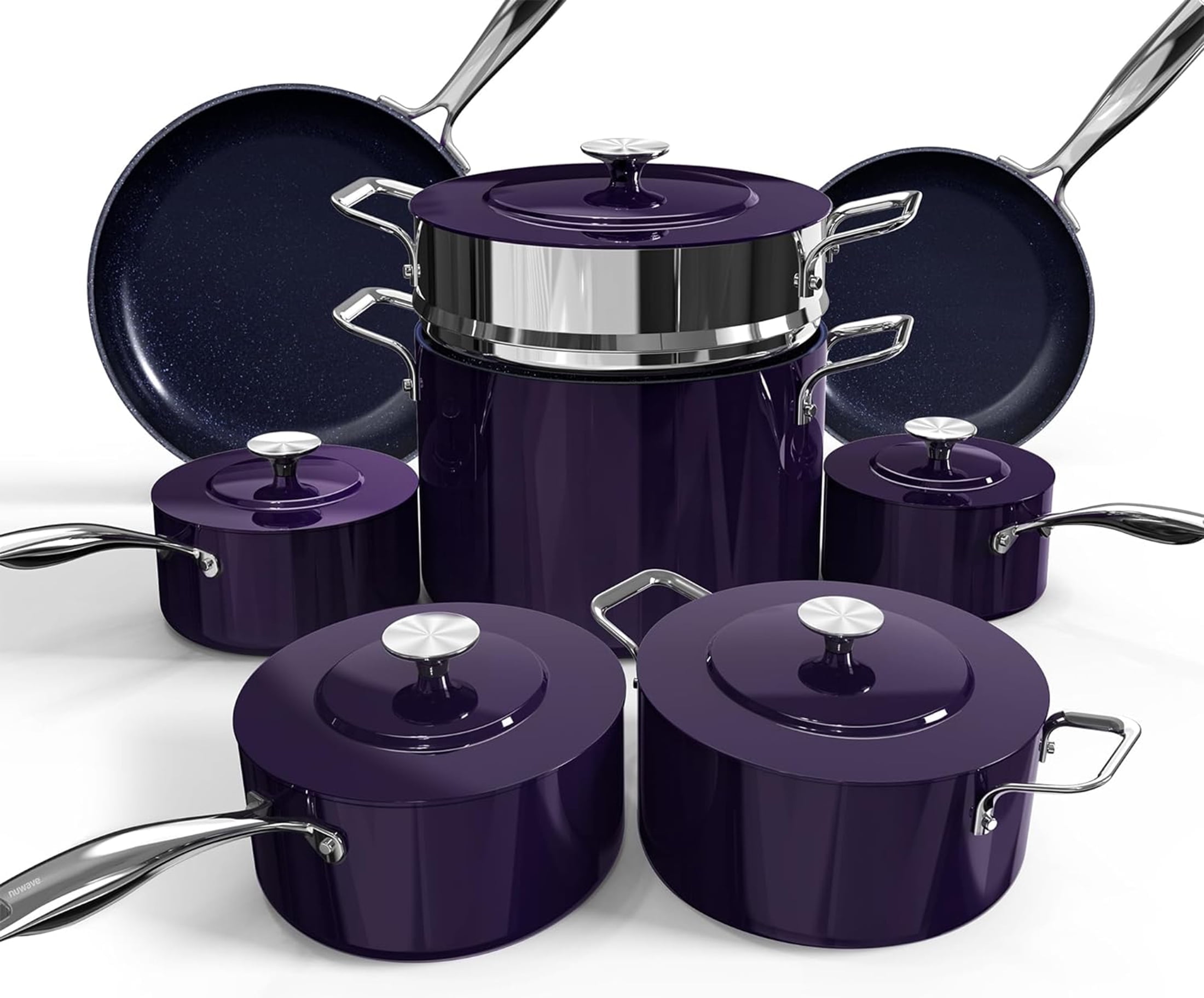 naspan ナスパン Nuwave Lux Pots and Pans Set Ultra Nonstick, Healthy G10 Duralon