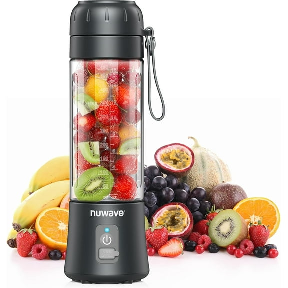 Nuwave Portable Blender for Smoothies and Shakes, 2025 New & Improved, 16 OZ On-The-Go Small Juice MIni with 6 Blades, Rechargeable, BPA-Free, Leak-Proof Lid, for Gym, Kitchen, Office