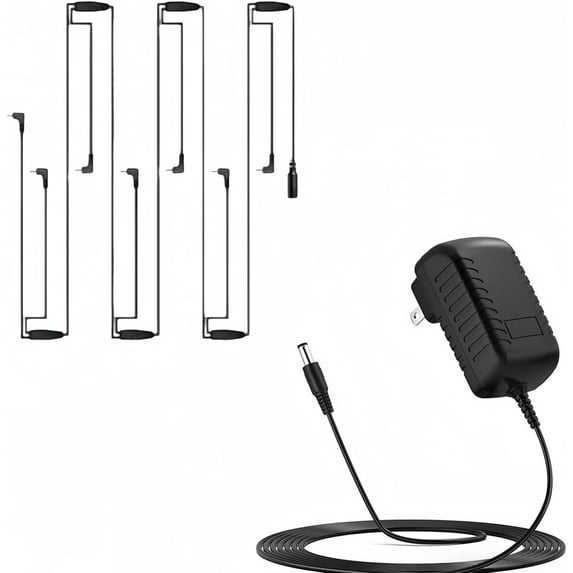 Nuxkst 5 V Replacement Power Cord for Christmas Ornaments Compatible with Hallmark Keepsake Storytellers and Magic Keepsake Ornaments, 7 Plug Power Adapter