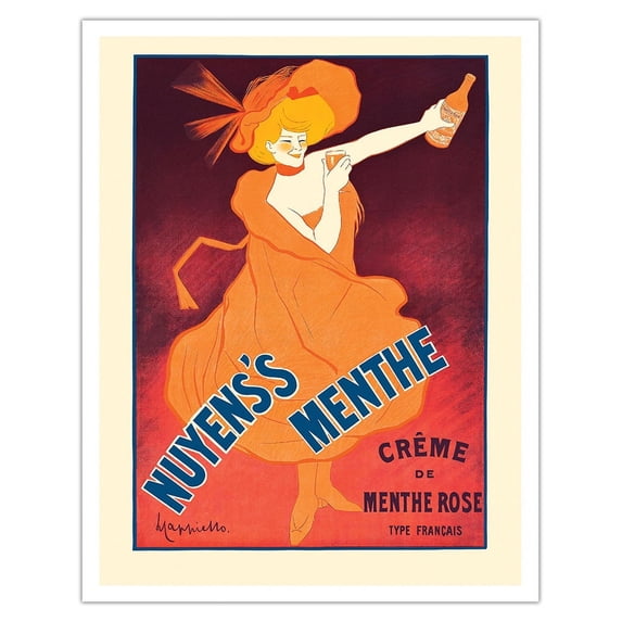 Nuyen’s Crème de Menthe Rose - Vintage French Advertising Poster by Leonetto Cappiello c.1929 - Fine Art Matte Paper Print (Unframed) 11x14in