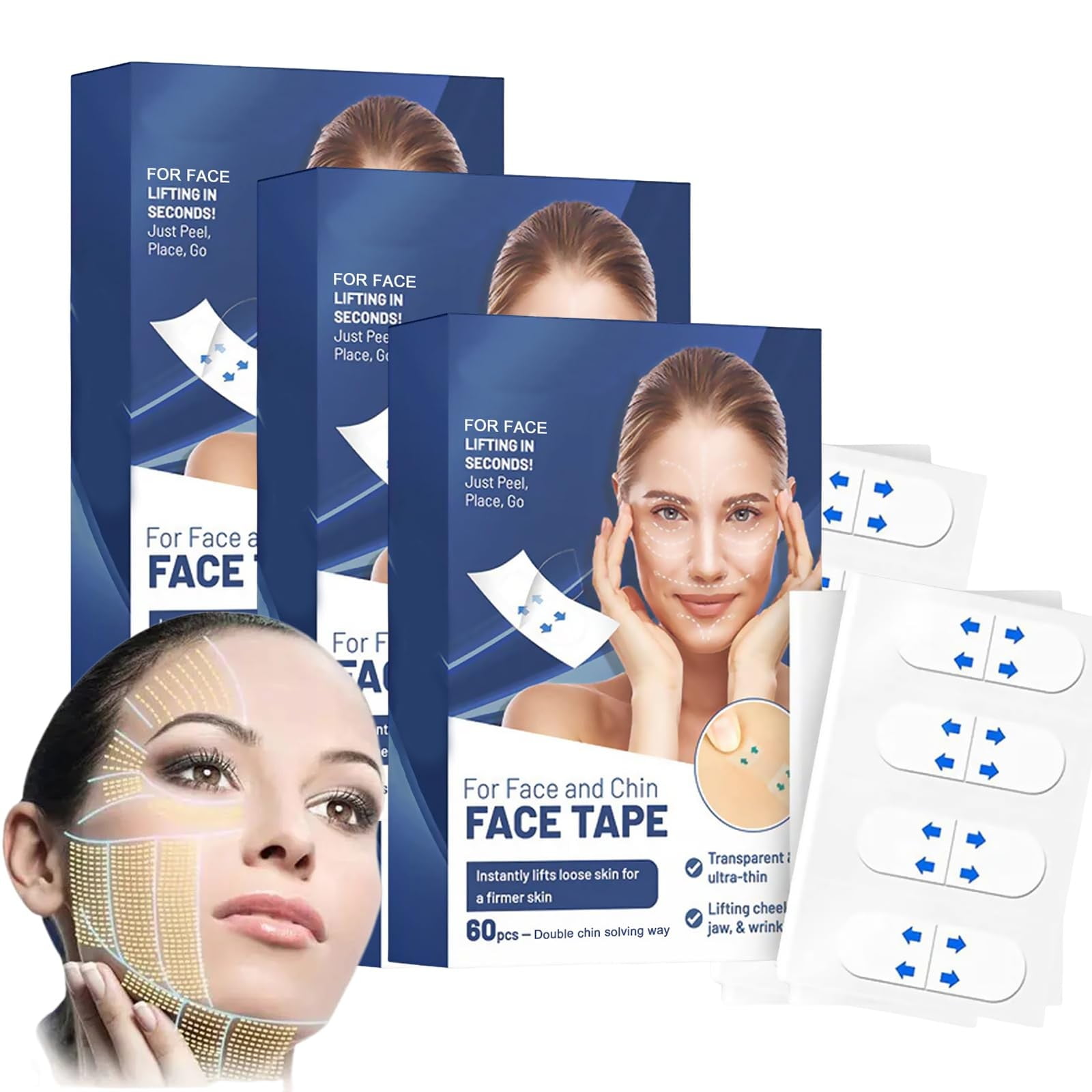 Nuyoaher Face Lifting Tape Face Lifting Tape Face Lifter Tape Instant