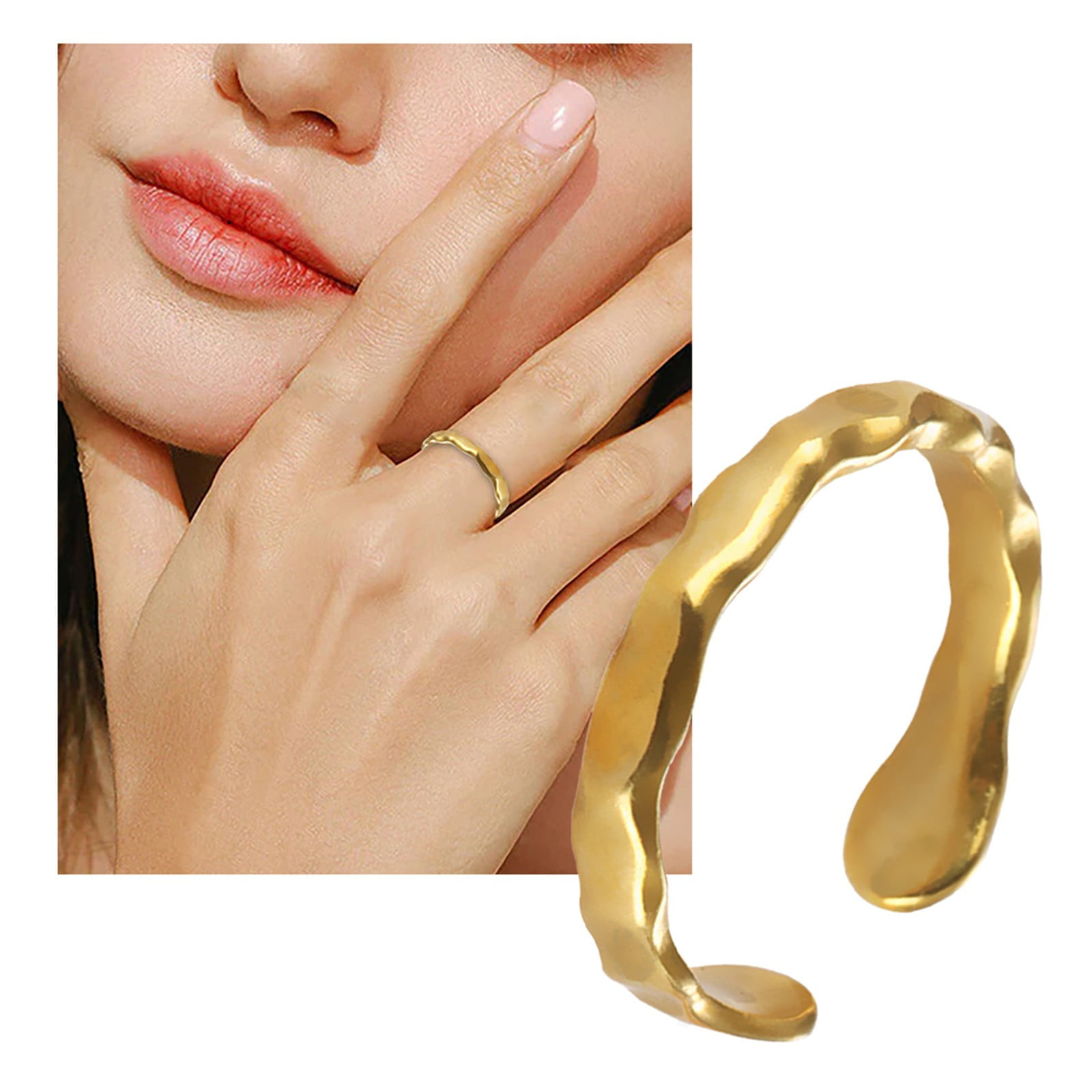 Nuyoaher Rings That Don'T Tarnish Elegant Women's Copper Ring A Unique