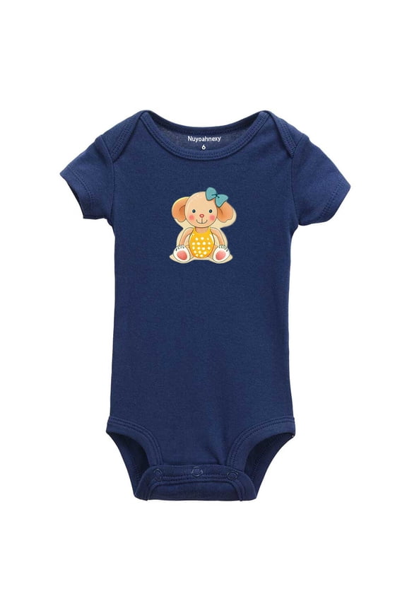 Baby Boys Girls Romper Printed Cute Elephant Baby Newborn Clothing Outfit Short Sleeve Bodysuits 0-24 Months