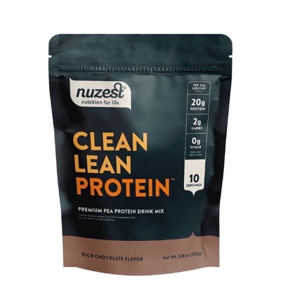 Nuzest - Pea Protein Powder - Clean Lean Protein, Premium Plant Based Protein Powder, Dairy Free, Gluten Free, GMO Free Protein Shake, Rich Chocolate, 8.8 oz