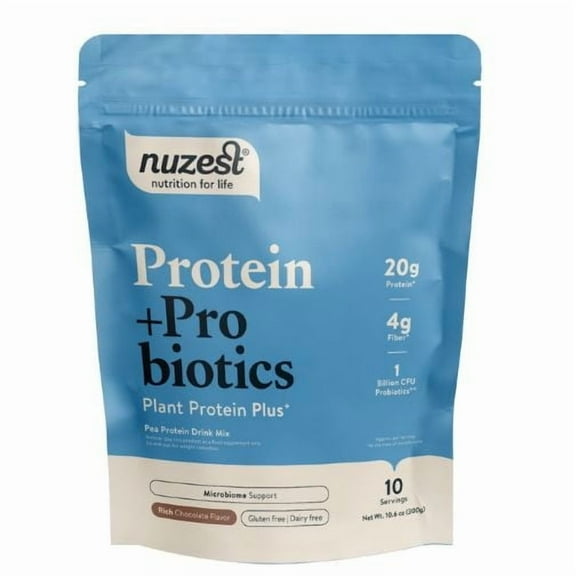 Nuzest Protein + Probiotics, Rich Chocolate, 10.6 oz (300 g)