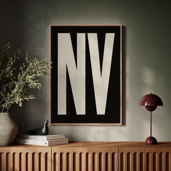 Nv Typography Wall Art – Nevada Letters In Bold Black And White, Modern Minimalist State Poster For Home Or Office Decor Wall Art, Modern Wall Decor, 24x36 UNFRAMED