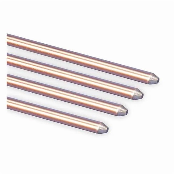 Pointed End Ground Rod: 5/8 in Dia, 4 ft L, Copper Bonded Steel