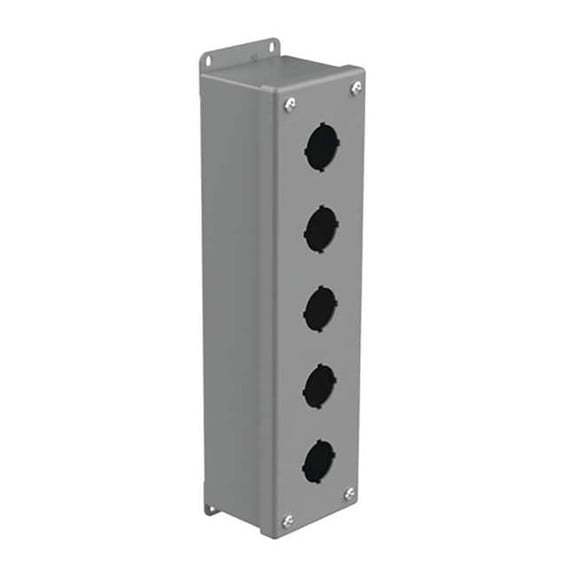 Nvent Hoffman Pushbutton Enclosure,12.50 in H,5 Holes E5PB