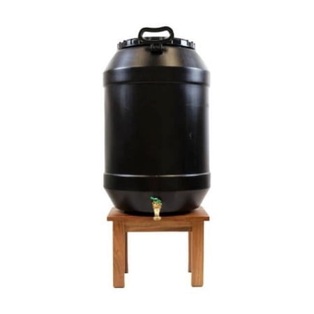 Nvernadero Mini Black Plastic Rain Barrel for Long Water Storage