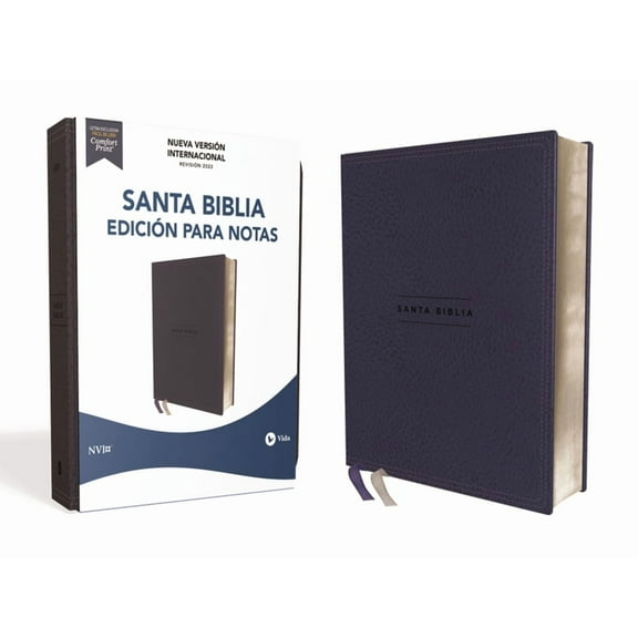 Nvi, Santa Biblia, Revisin 2022, Edicin Para Notas, Leathersoft, Azul Marino, Palabras de Jess En Rojo, Comfort Print, (Hardcover)