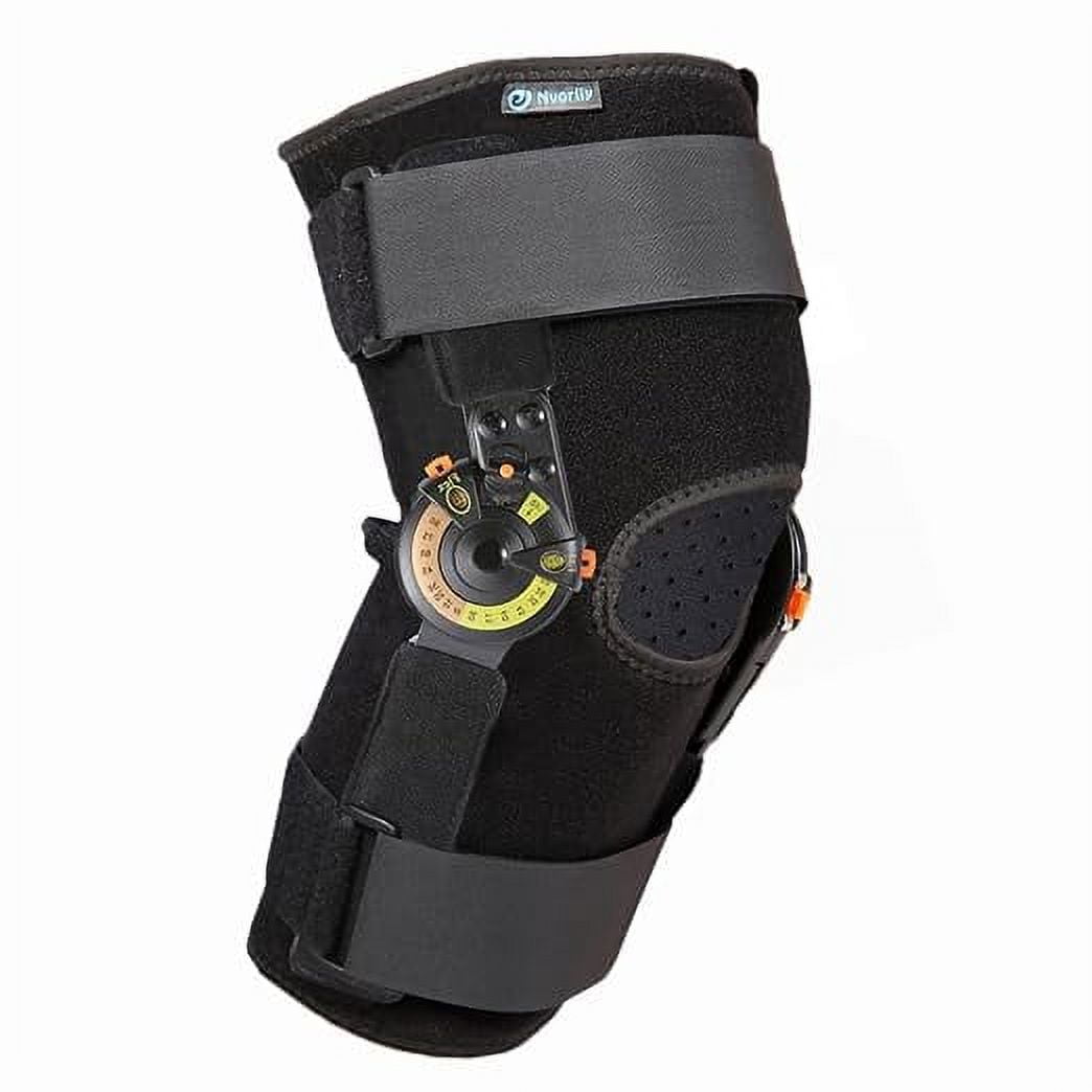 Nvorliy Hinged ROM Knee Brace with Side Stabilizers & Locking Dials, Post Op Knee Immobilizer