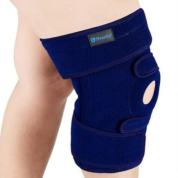Nvorliy Plus Size Knee Brace for Knee Pain Plus Size (XL-8XL) - Extra Large Knee Brace with Side Stabilizers for Arthritis, Meniscus Tear, Knee Pain Relief, ACL, LCL, MCL (Navy)