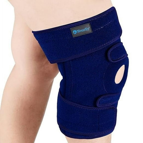 Nvorliy Plus Size Knee Brace for Knee Pain Plus Size (XL-8XL) - Extra Large Knee Brace with Side Stabilizers for Arthritis, Meniscus Tear, Knee Pain Relief, ACL, LCL, MCL (Navy)