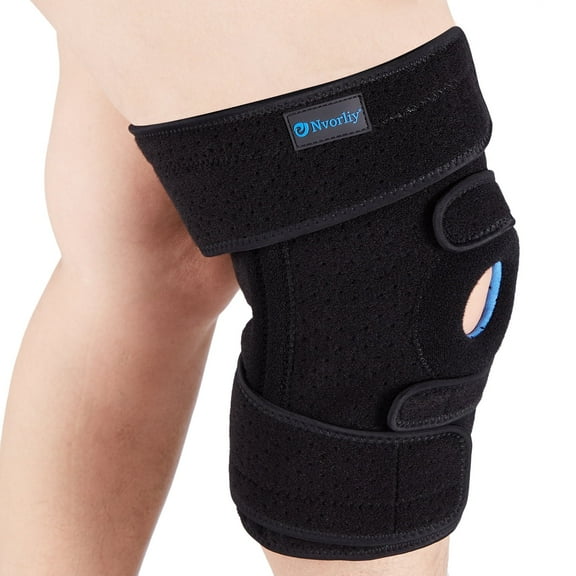 Nvorliy Plus Size Knee Brace for Knee Pain Plus Size (XL-8XL) - Extra Large Knee Brace with Side Stabilizers for Arthritis, Meniscus Tear, Knee Pain Relief, ACL, LCL, MCL (Black)