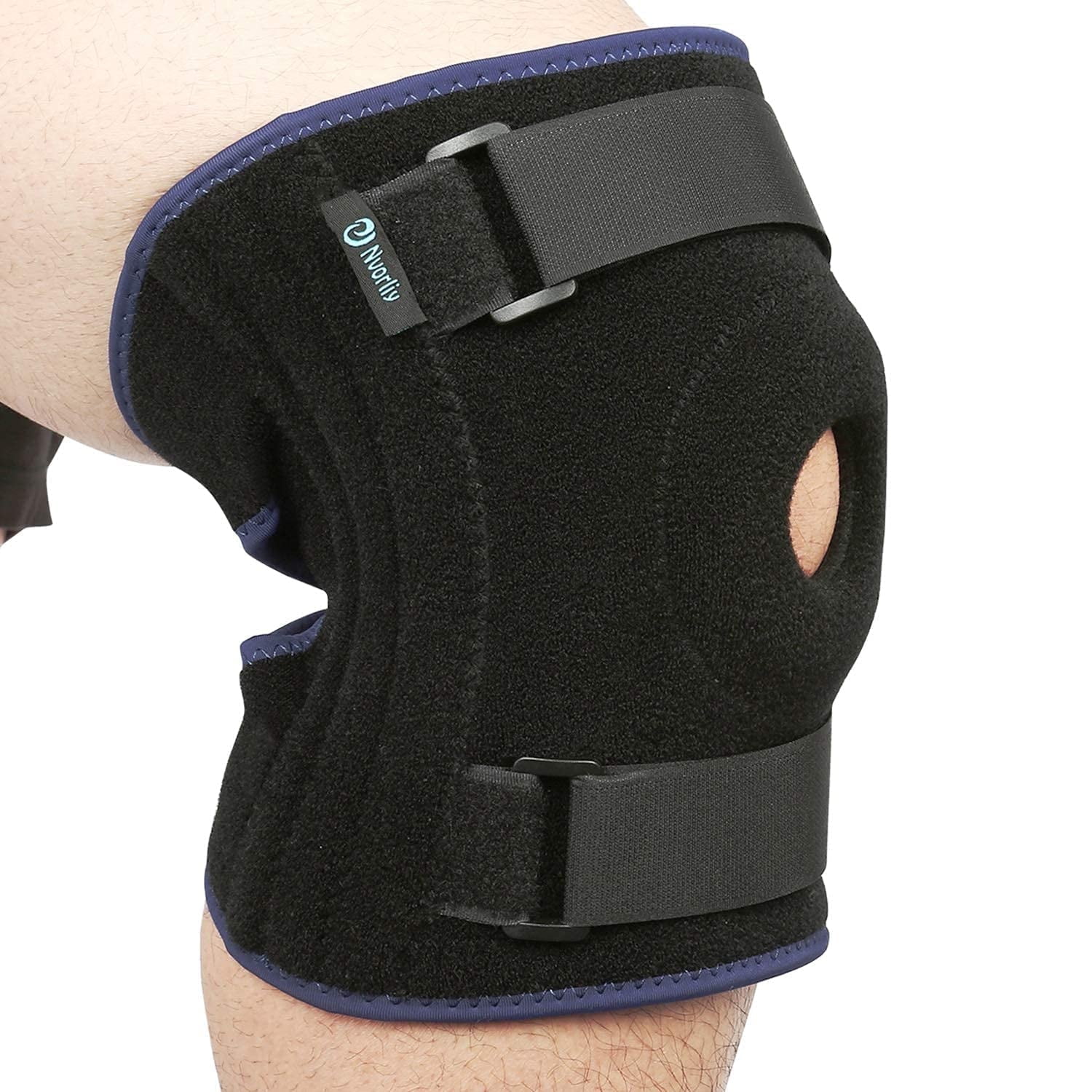 Nvorliy Plus Size Knee Brace for Knee Pain Plus Size, Adjustable Knee Support with Side Stabilizers for Arthritis Pain,Meniscus Tear, Fit Women & Men (XL/2XL)