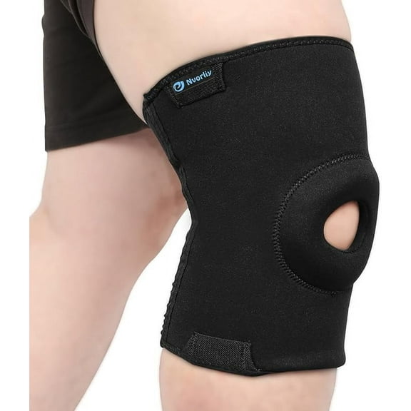 Nvorliy Plus Size Knee Compression Sleeve, Knee Brace for Large Legs Medical Support for Knee Pain Relief, Arthritis, Sports Exercise, Injury & Post-Surgery Recovery, Fit Men and Women (XL)
