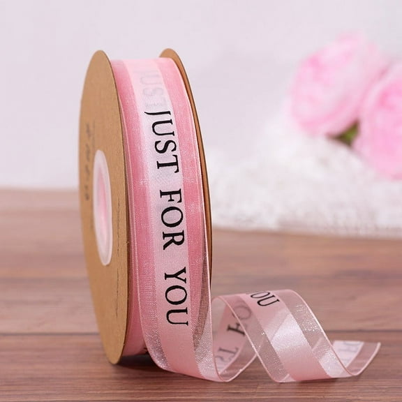 Nvzi 1 inch Chiffon Ribbon, Holiday Party, Wedding Decorations, 50 Yards Gift Wired Ribbon,Light Pink