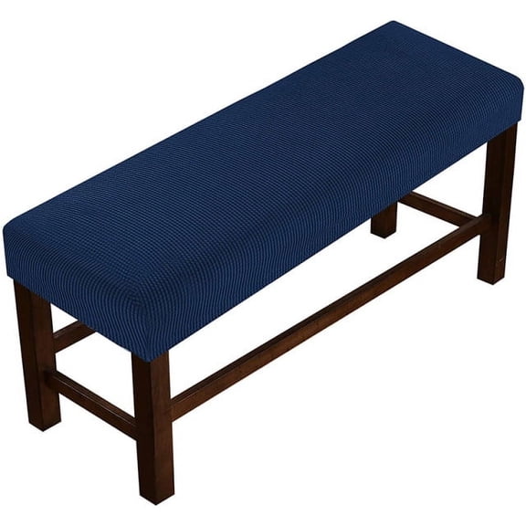 Nvzi 1 piece Dark Blue elastic bench cover - M-size elastic bench cover, washable anti slip bench protection cover, suitable for rectangular bench covers in restaurants and bedrooms