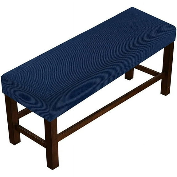 Nvzi 1 piece Dark Blue elastic bench cover - S-size elastic bench cover, washable anti slip bench protection cover, suitable for rectangular bench covers in restaurants and bedrooms