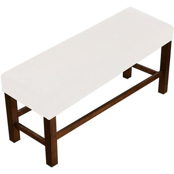 Nvzi 1 piece White elastic bench cover - S-size elastic bench cover, washable anti slip bench protection cover, suitable for rectangular bench covers in restaurants and bedrooms