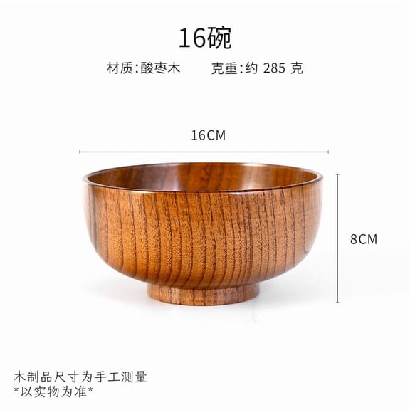 Nvzi 1-piece brown wooden bowl 6.3*3.1 inches, lightweight, durable, multifunctional, easy to clean, stackable storage, farmhouse dining table center decorative accessory