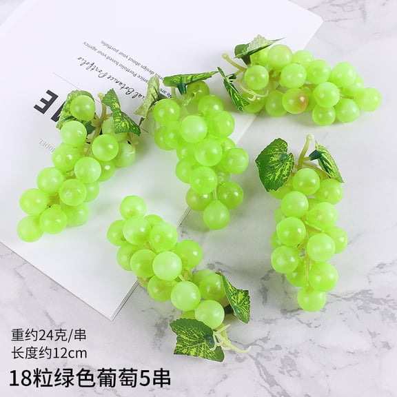 Nvzi 10 pieces of 4.72 inch long realistic artificial fruits, used for micro fruit decoration in household kitchens, farmhouses, and dining tables, simulated Green grapes, 18 pieces/string