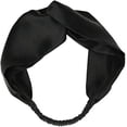thumbnail image 1 of Nvzi 100% Mulberry Silk Head Wrap Elastic Headband Black, 1 of 5