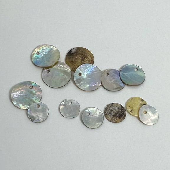 Nvzi 100 pieces of mixed color circular shell buttons, 0.35-inch single hole sewing buttons, made of natural materials with unique natural textures and textures, DIY knitting sewing project