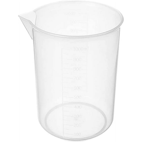 Nvzi 1000ml Resin Mixing Cups, Liquid Measuring Cups, Plastic Beaker, Graduation Epoxy Resin Cups for Resin Epoxy Paint Food, Lab Use - 1 PC
