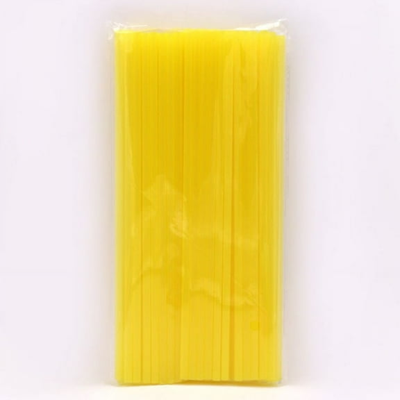 Nvzi 100Pcs 0.23*7inch Disposable Drinking Plastic Straws-Yellow