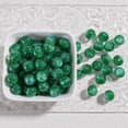 thumbnail image 1 of Nvzi 100Pcs Dark Green resin glitter beads, 0.47-inch diameter glitter resin beads, large hole beads for ropes, bracelets, and DIY jewelry making items for holiday crafts projects, 1 of 2
