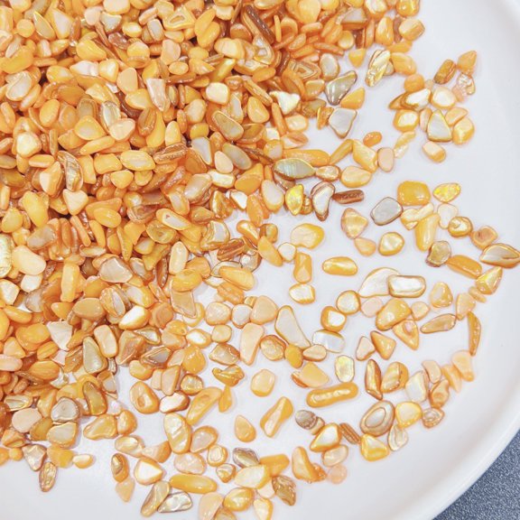 Nvzi 100g Crushed Seashells Irregular Shell Slices for DIY Crafts, Picture Frames, Jewelry Making Home Beach Decor,Orange