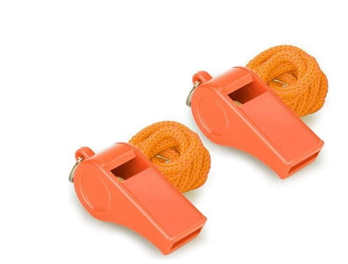 Nvzi 100pcs Emergency Whistle, Super Loud Floating Whistle with Lanyard, Ideal for Swimming, Water Survival, Hiking, Camping, Climbing(Orange)