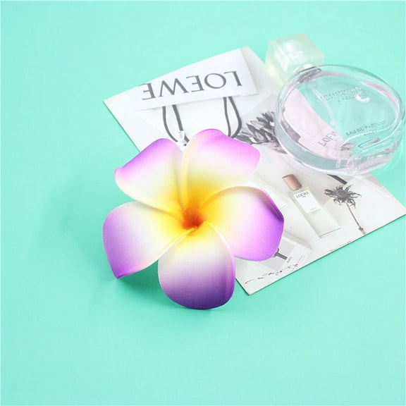 Nvzi 10Pcs 9cm Plumeria Hawaiian Foam Frangipani Artificial Flower for Wedding Party Decoration - (Color: Purple)