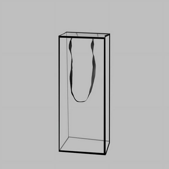 Nvzi 10Pcs Clear Flower Bouquet Bags with Handles Transparent Floral Gift Presents Packaging Boxes Florist Flower Tote Bags for Mother's Day Wedding Birthday (Black)