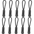 thumbnail image 1 of XmhyTop-A 10Pcs Replacement Zipper Pulls Dark Gray+Black White Zipper Pull Cord Extender for Backpacks, Jackets, Luggage, Purses, Handbags, 1 of 2
