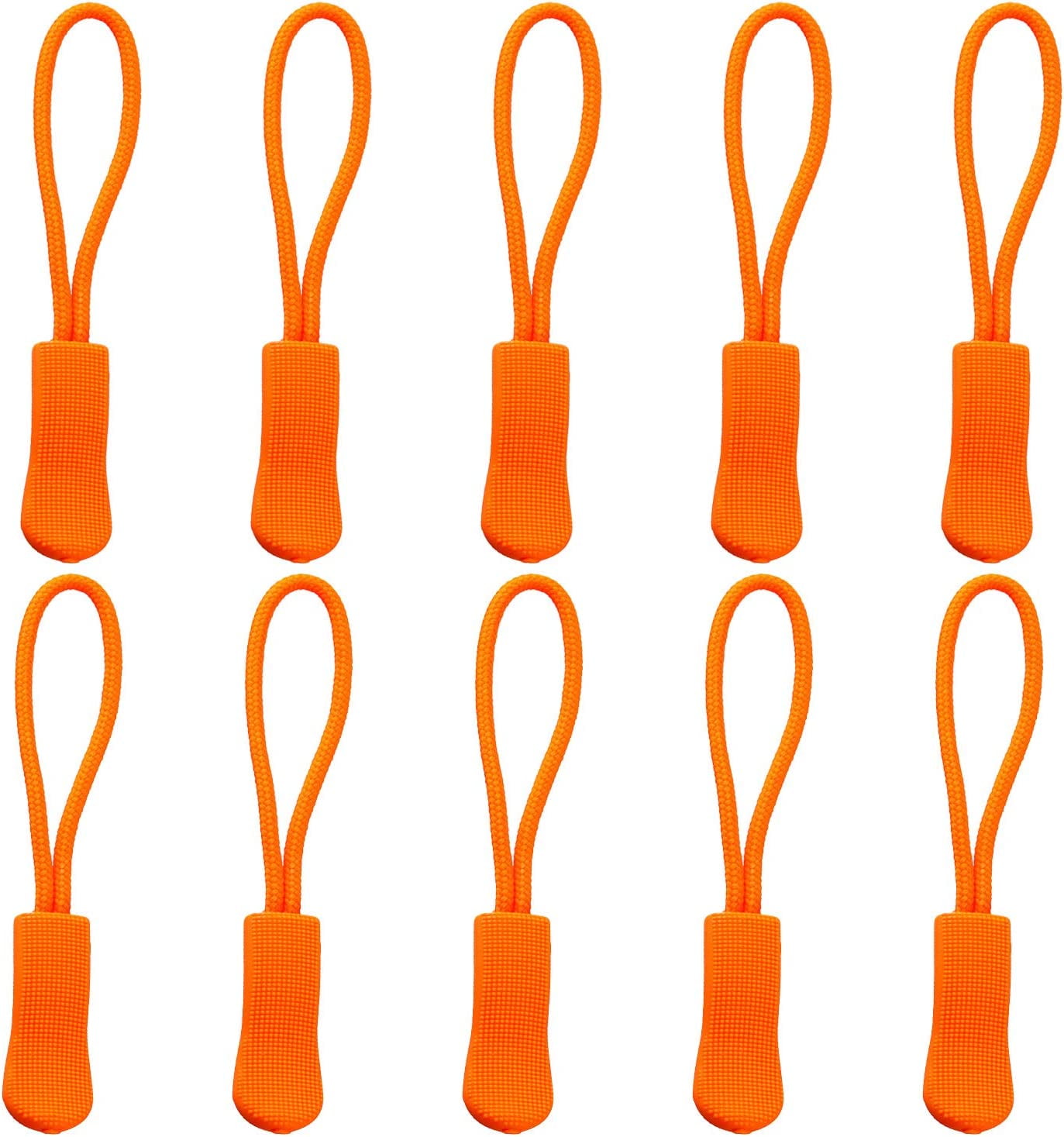 Nvzi 10Pcs Replacement Zipper Pulls Orange Zipper Pull Cord Extender