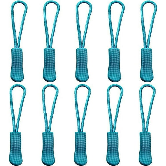 XmhyTop-A 10Pcs Replacement Zipper Pulls Sky Blue Zipper Pull Cord Extender for Backpacks, Jackets, Luggage, Purses, Handbags
