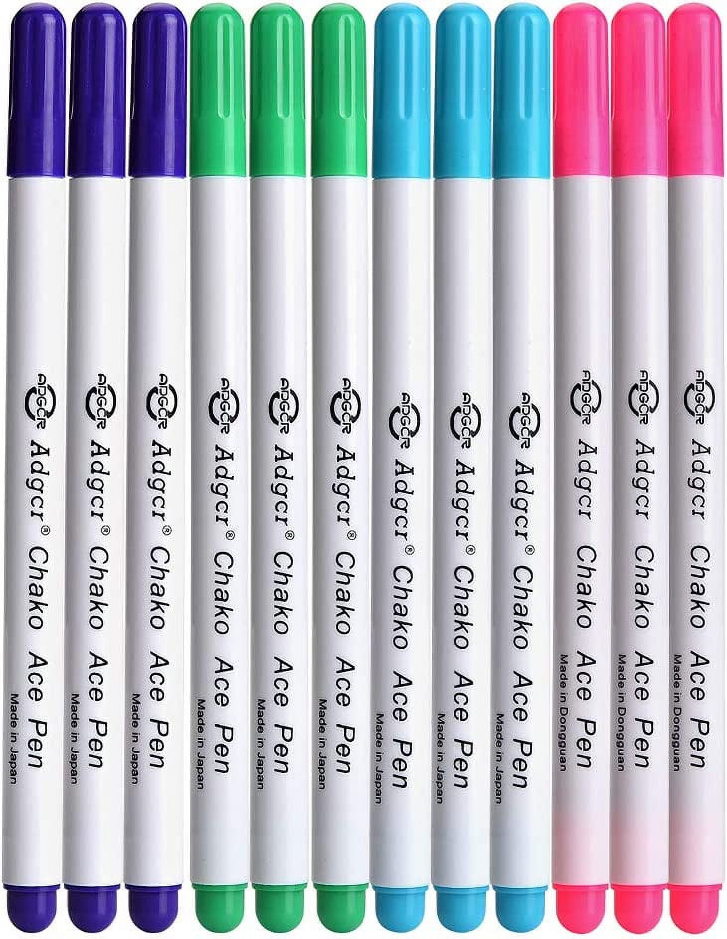 Nvzi 12-Pack,4-Color Disappearing Ink Fabric Marker Pen for Sewing Creating  Washable Art and Lettering