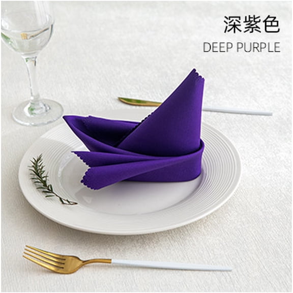 Nvzi 12Pcs Dark Purple cloth napkins -18 18 inch washable polyester napkins, solid color napkins, reusable restaurant holiday dinner and daily napkins