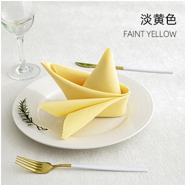 Nvzi 12Pcs Yellow cloth napkins -13.7813.78 inch washable polyester napkins, solid color napkins, reusable restaurant holiday dinner and daily napkins