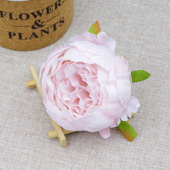 Nvzi 15 piece set of White Pink artificial peony head-3.54 × 3.54 inches silk stemless peony flower head, stemless artificial flower for home decoration crafts