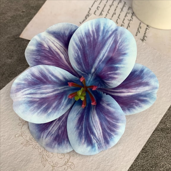 Nvzi 15 pieces - Blue & Purple simulated tulip flower crown, 4.7x4.7 inches stemless, realistic textured petals, suitable for crafts, dining table centerpieces, and wedding decorations