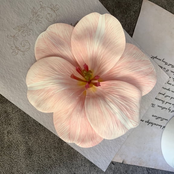 Nvzi 15 pieces - Light Pink simulated tulip flower crown, 4.7x4.7 inches stemless, realistic textured petals, suitable for crafts, dining table centerpieces, and wedding decorations