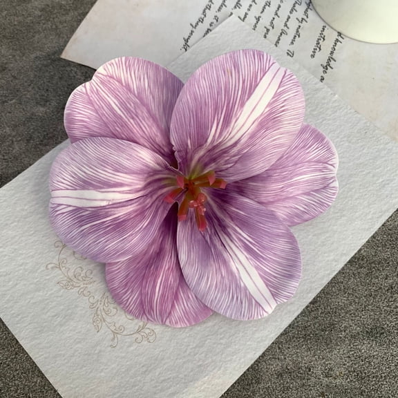 Nvzi 15 pieces - Light Purple simulated tulip flower crown, 4.7x4.7 inches stemless, realistic textured petals, suitable for crafts, dining table centerpieces, and wedding decorations