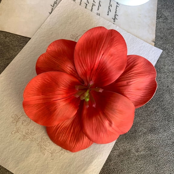 Nvzi 15 pieces - Red simulated tulip flower crown, 4.7x4.7 inches stemless, realistic textured petals, suitable for crafts, dining table centerpieces, and wedding decorations