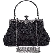 Nvzi 1920s Vintage Beaded Clutch Evening Bags for Women Formal Bridal Wedding Clutch Purse